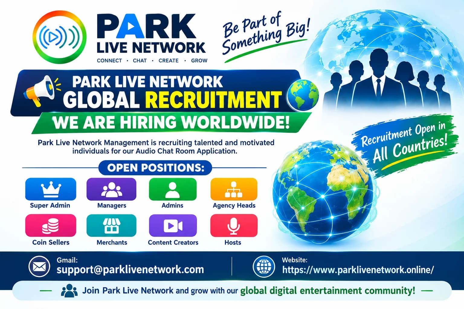 ๐ Park Live Network | Global Recruitment โ Join Our Worldwide Team ๐